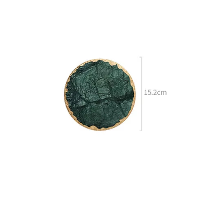 Marble Storage Tray Green Jewelry Display Plate Necklace Ring Earrings Cosmetic Organizer Desktop Sundries Decor Tray