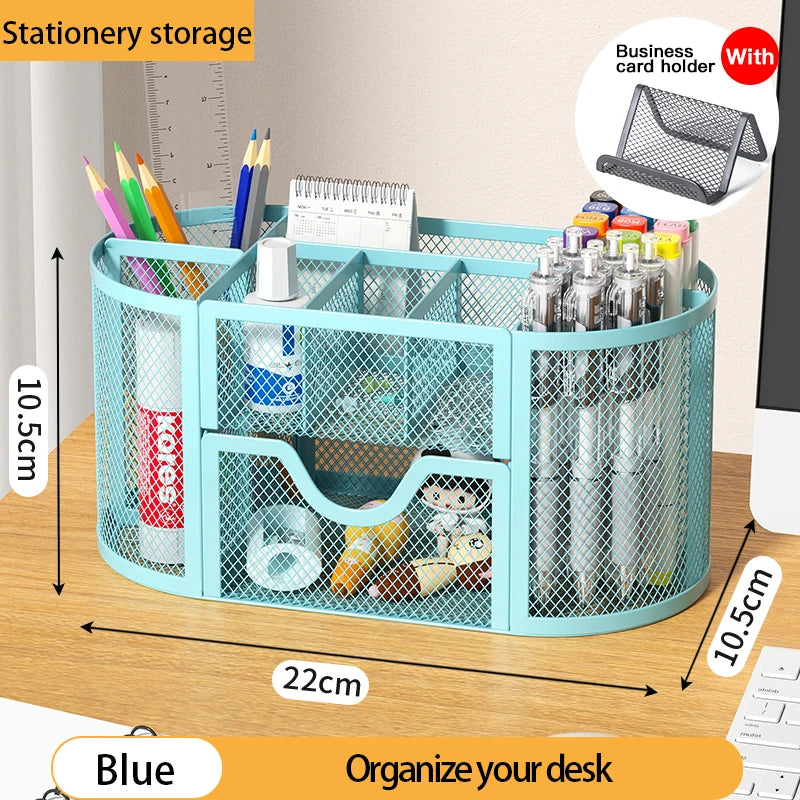 Multi-Functional Office and Cosmetic Storage, Scratch-Resistant Pads, Durable Metal Mesh, Suitable for Home, School, Classroom