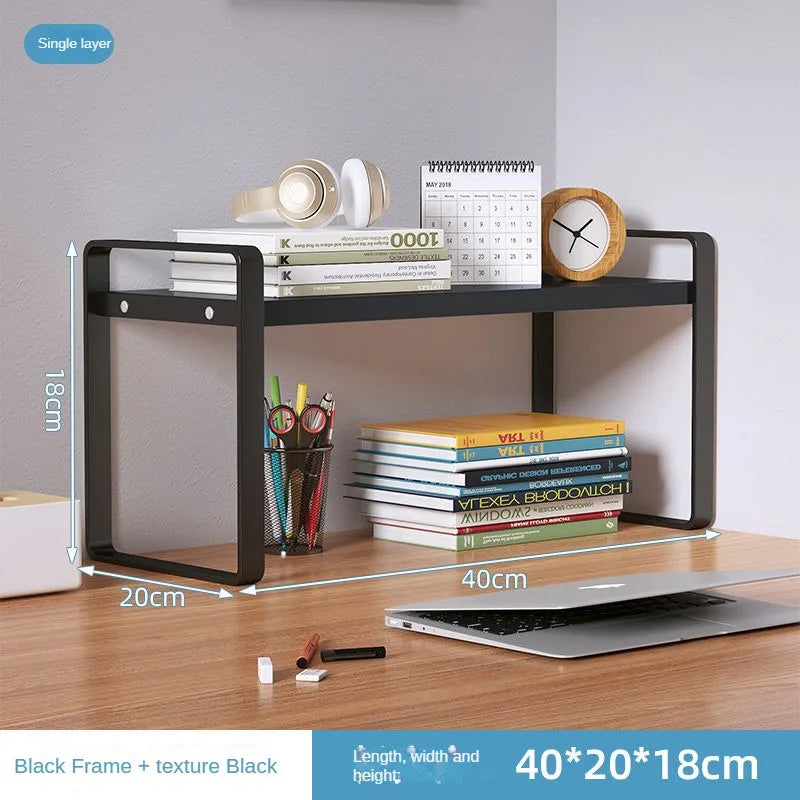 Shelf Desktop Storage Bookshelf Student Desk Shelves Racks Office Computer Desk Tiered Cabinet Home Storage Holders Organizer