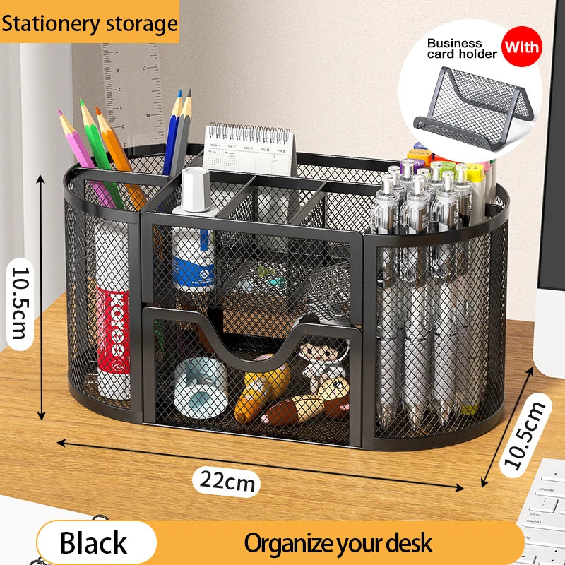 Multi-Functional Office and Cosmetic Storage, Scratch-Resistant Pads, Durable Metal Mesh, Suitable for Home, School, Classroom