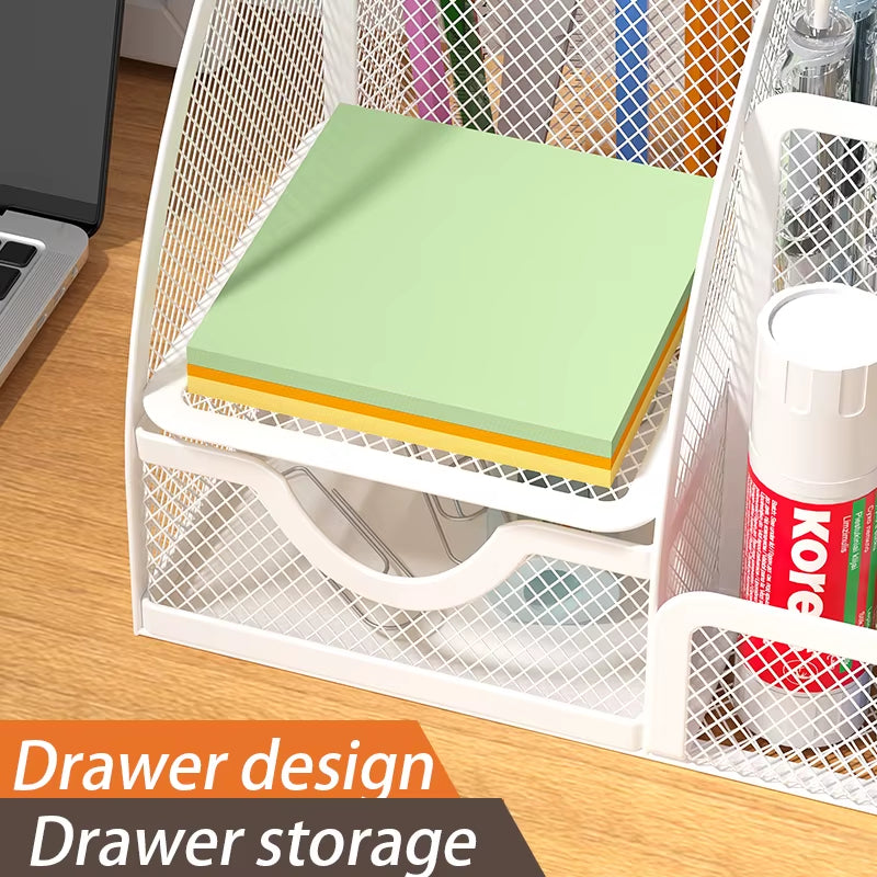Multi-Functional Office and Cosmetic Storage, Scratch-Resistant Pads, Durable Metal Mesh, Suitable for Home, School, Classroom
