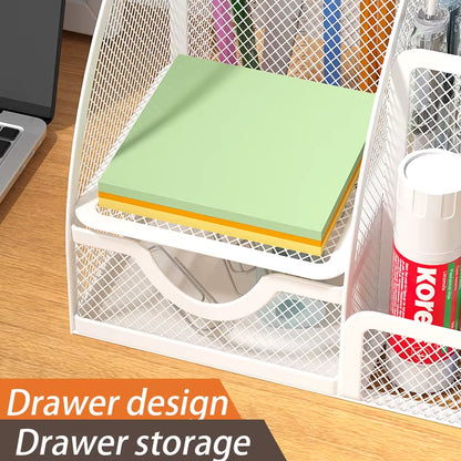 Multi-Functional Office and Cosmetic Storage, Scratch-Resistant Pads, Durable Metal Mesh, Suitable for Home, School, Classroom