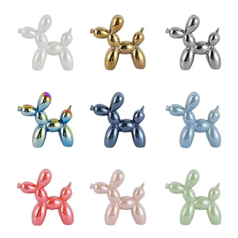 11Cm Mini Ceramic Balloon Dog Abstract Ornament Creative Sculpture Study Room Statue Home Office Accessories Festival Decoration