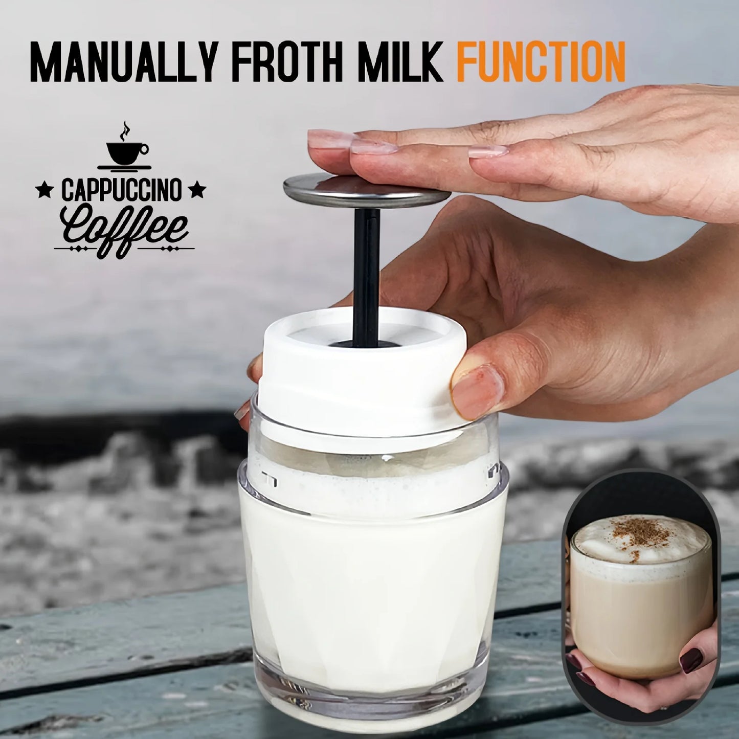 3 In1 Portable Coffee Machine Hot/Cold Water Manual Espresso Maker for Capsule & Ground Hand Press Brewer Hiking Travel