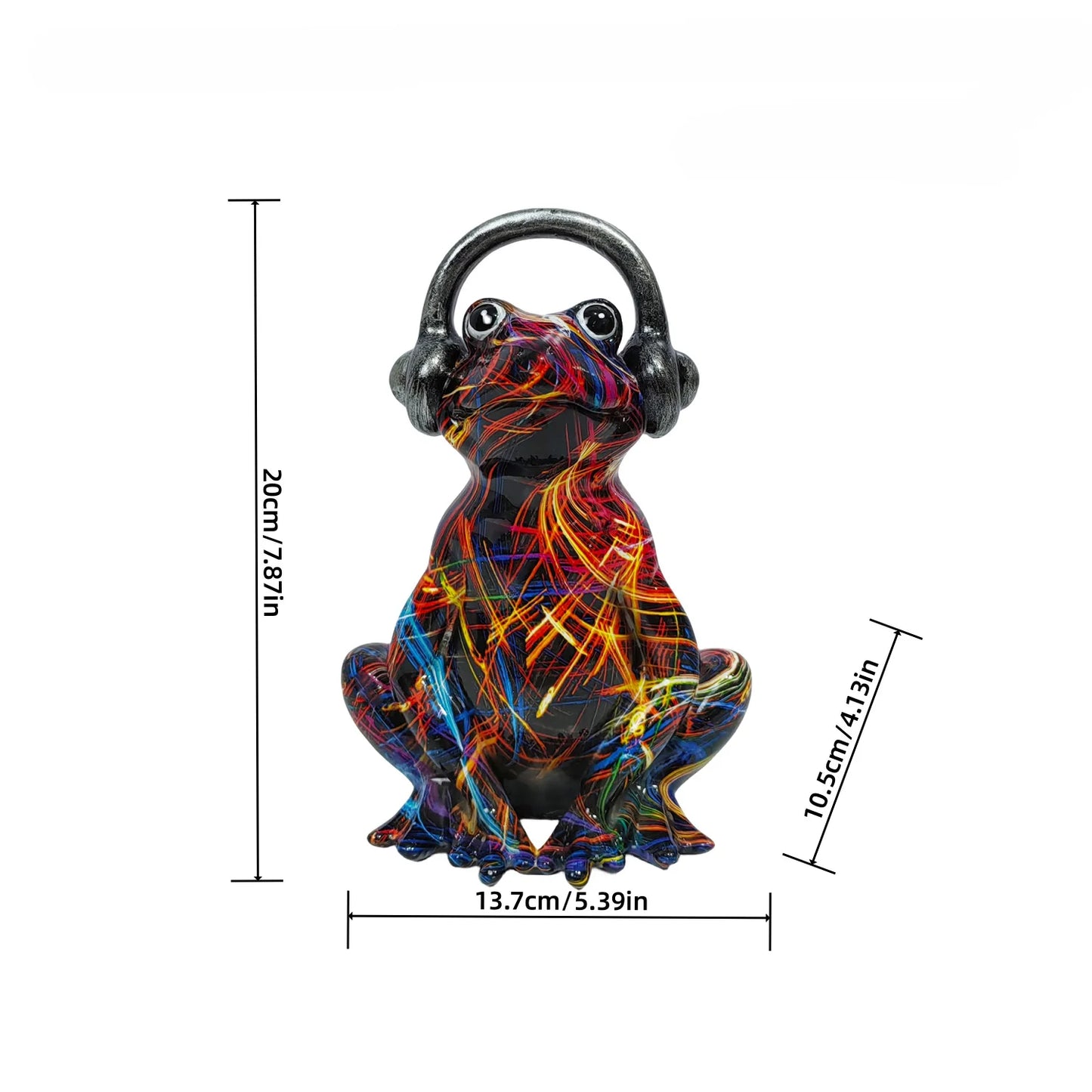 Nordic Painting Graffiti Frog Sculpture Figurine Art Froglet Statue Creative Resin Crafts Office Study Home Decoration
