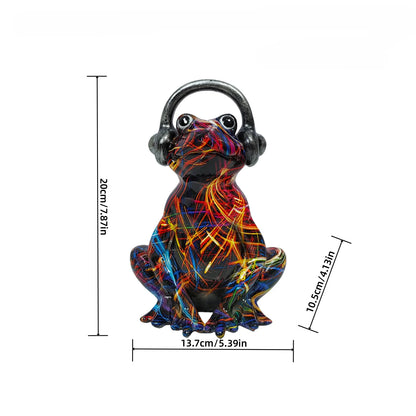 Nordic Painting Graffiti Frog Sculpture Figurine Art Froglet Statue Creative Resin Crafts Office Study Home Decoration