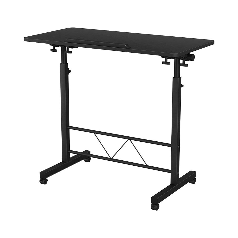 Artiss Laptop Desk Table Height Adjustable Wooden Bed Side Tables 80CM Black