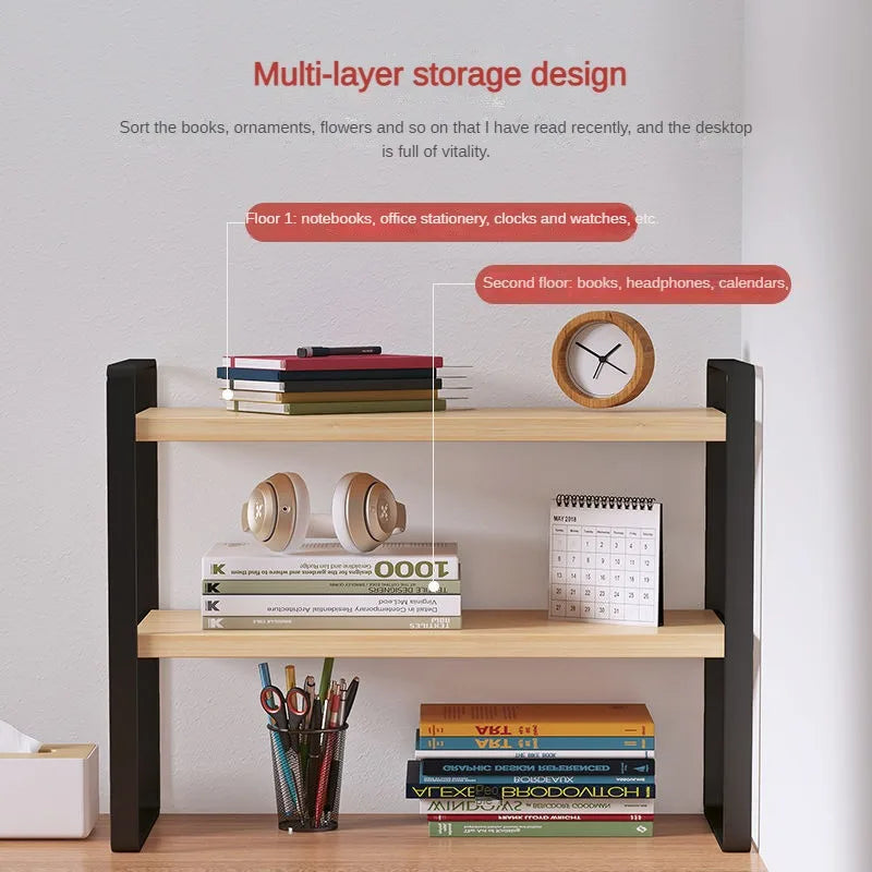Shelf Desktop Storage Bookshelf Student Desk Shelves Racks Office Computer Desk Tiered Cabinet Home Storage Holders Organizer