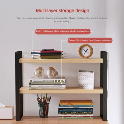 Shelf Desktop Storage Bookshelf Student Desk Shelves Racks Office Computer Desk Tiered Cabinet Home Storage Holders Organizer
