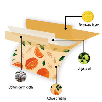 Eco Friendly Reusable Food Wraps Food Fresh Keeping Storage Organic Bees Wax Wrap Cling Wrap Custom Made Pattern Wholesale