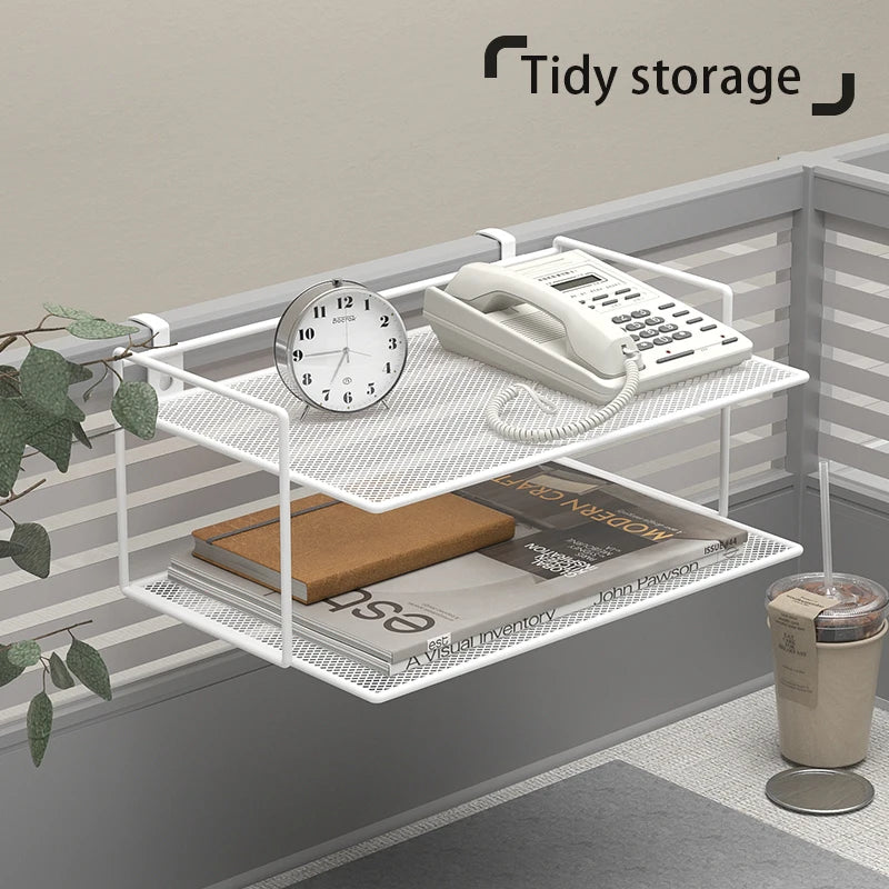 Office Storage Shelf Telephone Storage Shelf Workstation Partition Hanging Storage Shelf Multi-Layer Metal Router Shelf