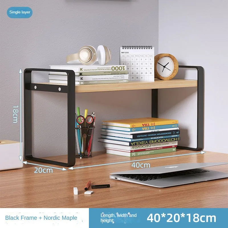 Shelf Desktop Storage Bookshelf Student Desk Shelves Racks Office Computer Desk Tiered Cabinet Home Storage Holders Organizer