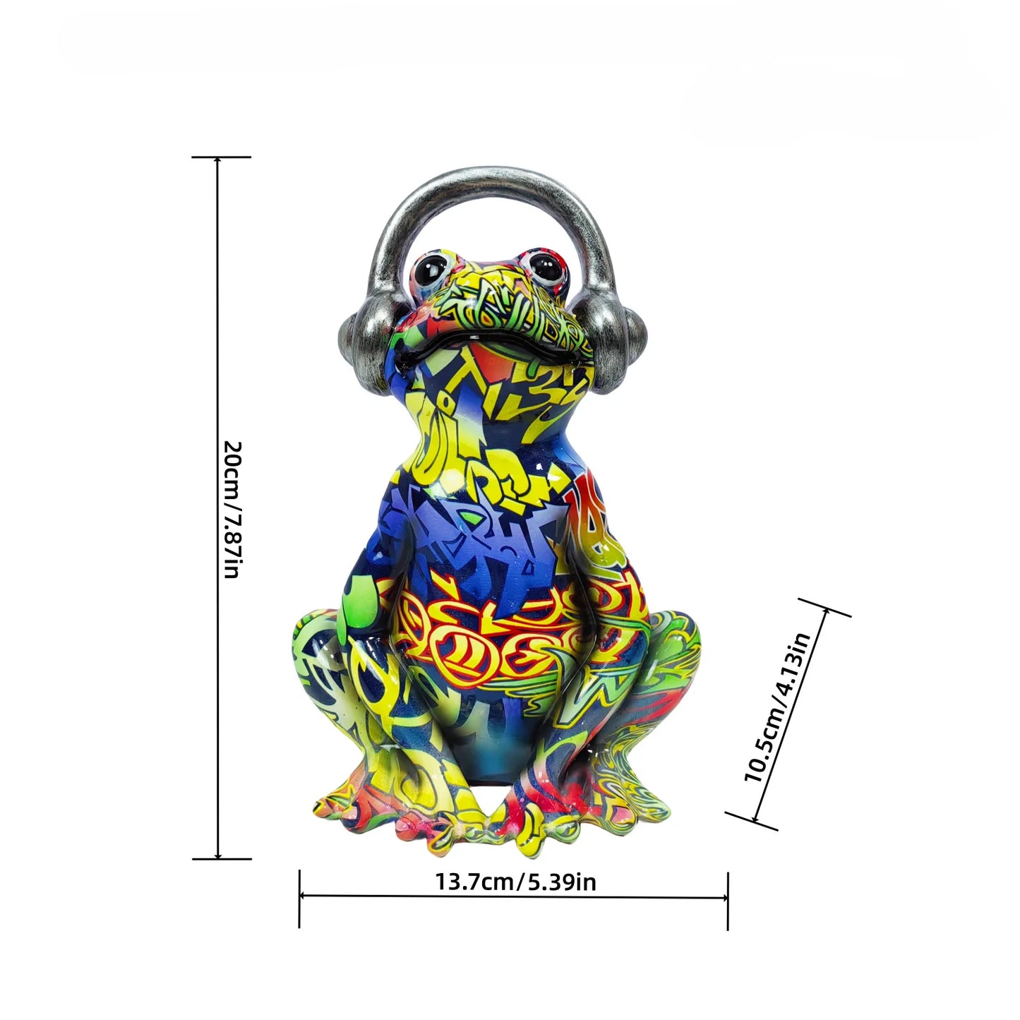 Nordic Painting Graffiti Frog Sculpture Figurine Art Froglet Statue Creative Resin Crafts Office Study Home Decoration