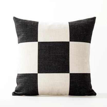 Nordic Geometry Black White Cushion Pillow Cover Home Decorative Office Sofa Linen Pillowcase 45X45Cm