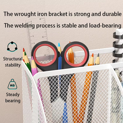 Multi-Functional Office and Cosmetic Storage, Scratch-Resistant Pads, Durable Metal Mesh, Suitable for Home, School, Classroom