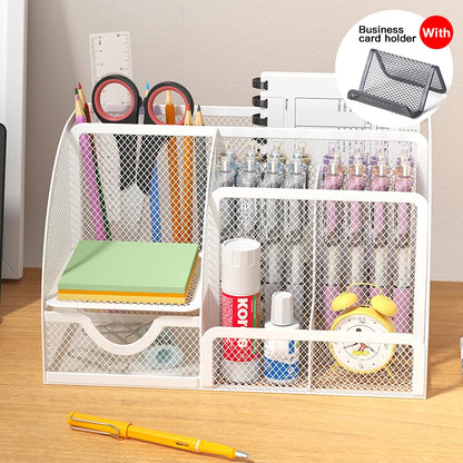 Multi-Functional Office and Cosmetic Storage, Scratch-Resistant Pads, Durable Metal Mesh, Suitable for Home, School, Classroom