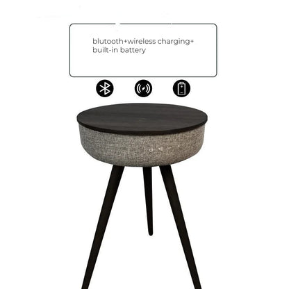 Smart Wireless Charging Coffee Table Bluetooth Stereo Audio Sofa Side Table Music Coffee Table with USB Charger