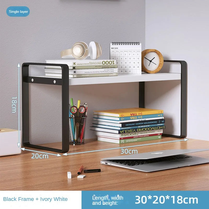 Shelf Desktop Storage Bookshelf Student Desk Shelves Racks Office Computer Desk Tiered Cabinet Home Storage Holders Organizer
