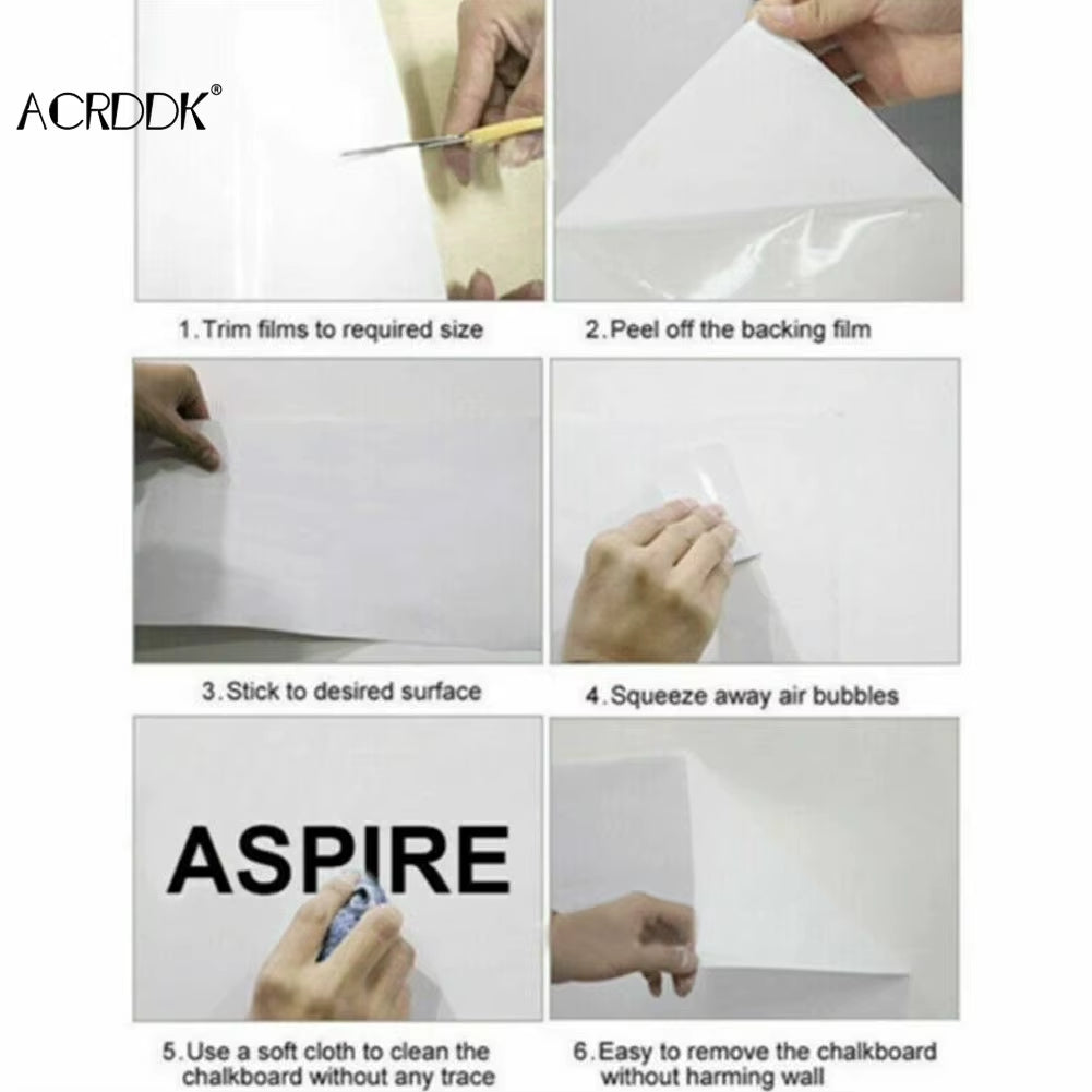 Black Board White Board Stickers Rolled up Reusable Portable Drawing Board School Office Meeting Teaching Board Stationery