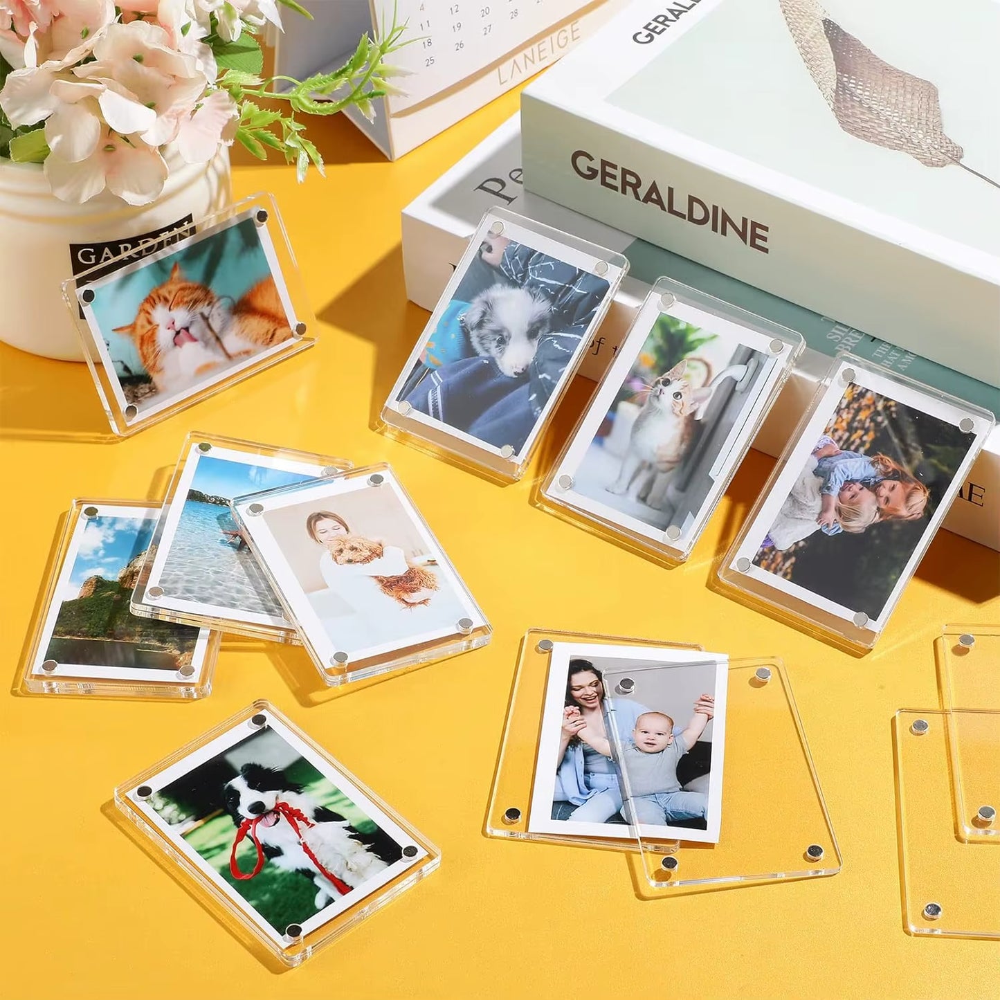 Acrylic Refrigerator Magnetic Frame, Clear Reversible Refrigerator Magnet Photo Frame, Display Frame, for Fujifilm