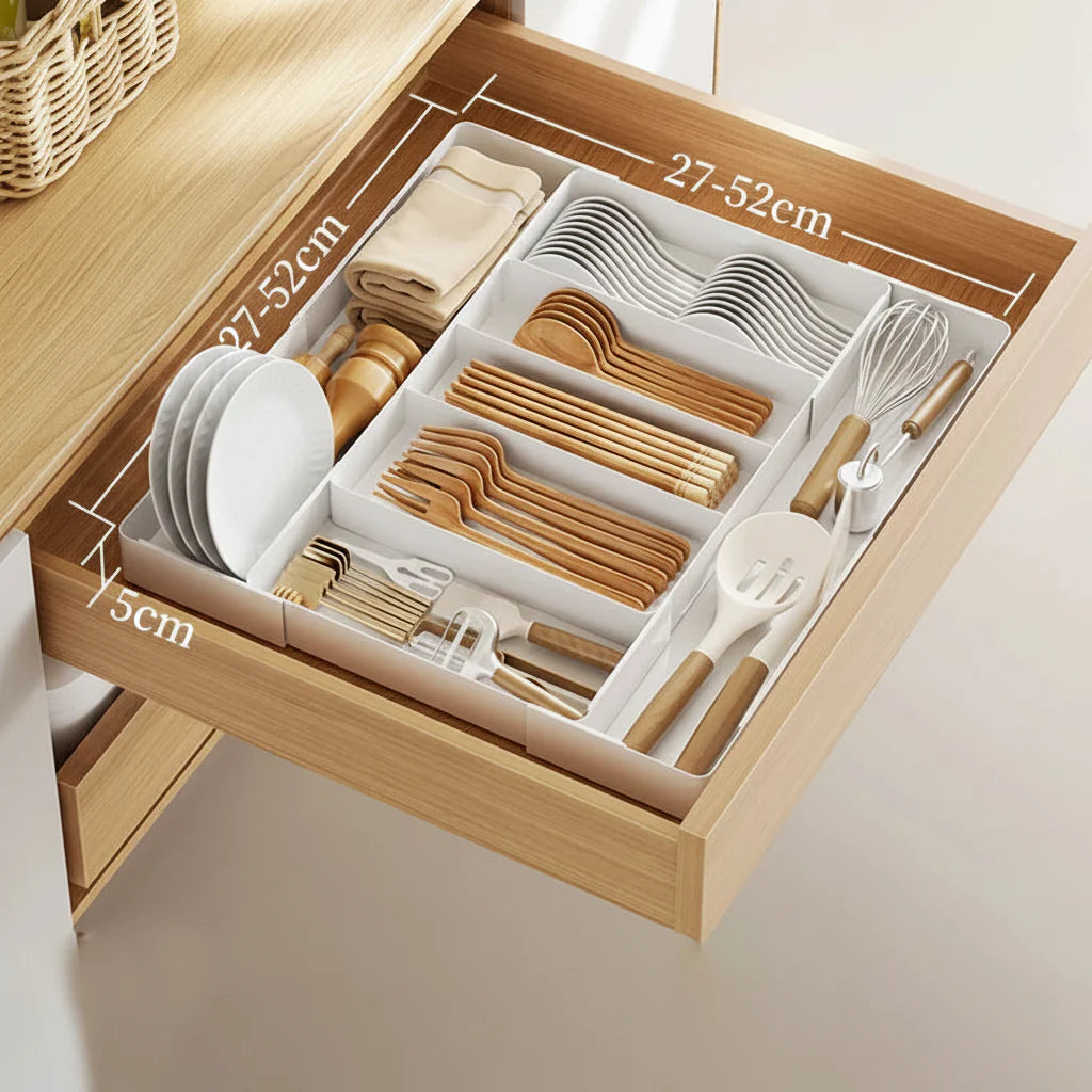 Expandable Drawer Organizer – Adjustable Cutlery & Utensil Tray