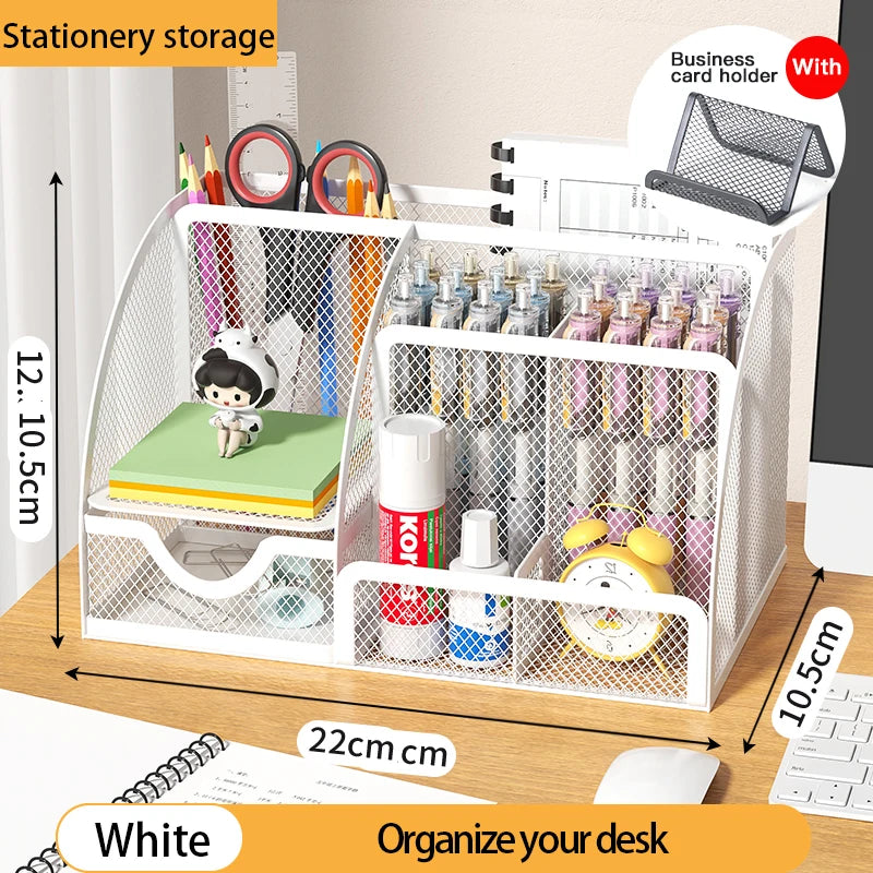 Multi-Functional Office and Cosmetic Storage, Scratch-Resistant Pads, Durable Metal Mesh, Suitable for Home, School, Classroom