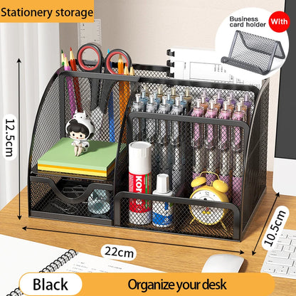 Multi-Functional Office and Cosmetic Storage, Scratch-Resistant Pads, Durable Metal Mesh, Suitable for Home, School, Classroom