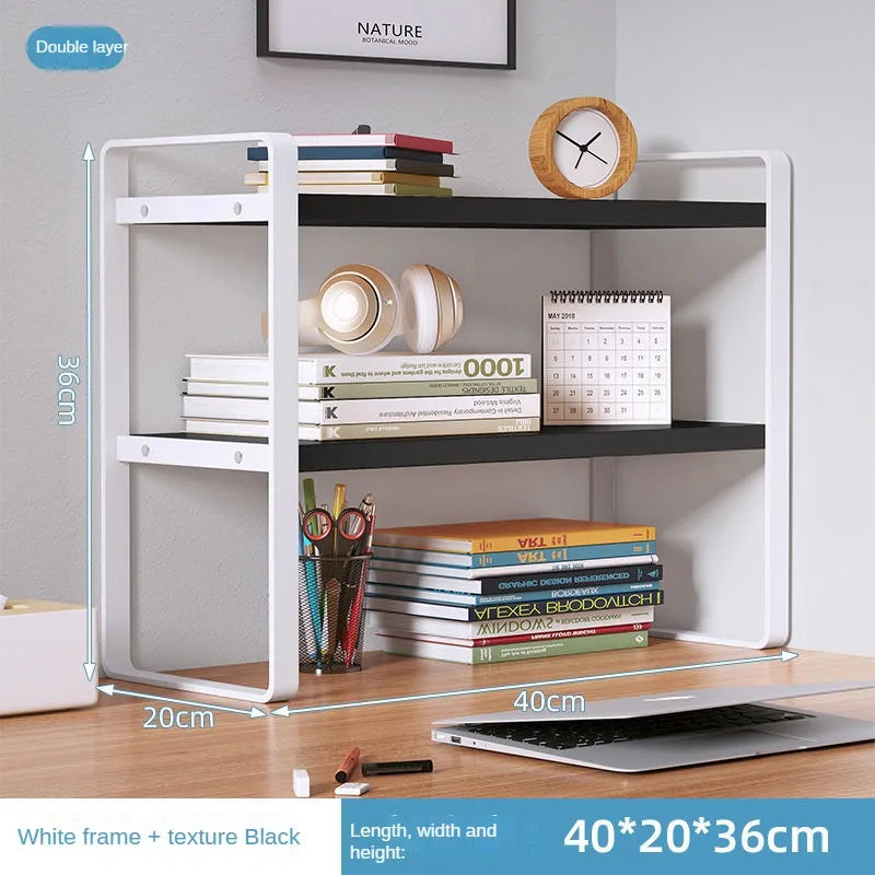 Shelf Desktop Storage Bookshelf Student Desk Shelves Racks Office Computer Desk Tiered Cabinet Home Storage Holders Organizer