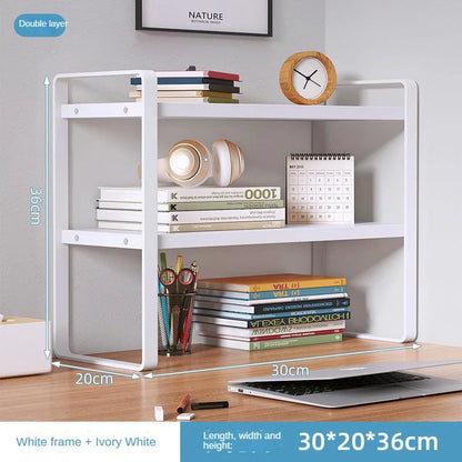 Shelf Desktop Storage Bookshelf Student Desk Shelves Racks Office Computer Desk Tiered Cabinet Home Storage Holders Organizer