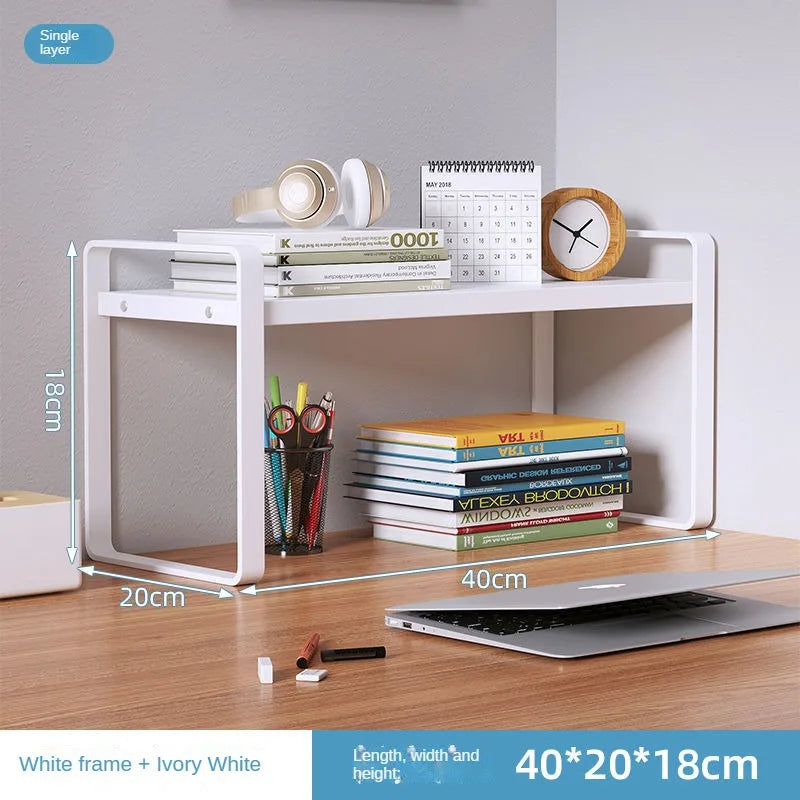 Shelf Desktop Storage Bookshelf Student Desk Shelves Racks Office Computer Desk Tiered Cabinet Home Storage Holders Organizer