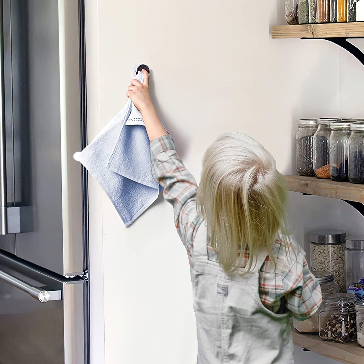 3 Pieces Kitchen Towel Hooks round Adhesive Dish Towel Hook Premium Chrome Finish & Easy Installation Wall Mount Hand Towel Hook Ideal as Bathroom, Shower or Outdoor Towel Holders