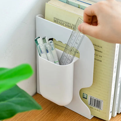 Retractable Book Stand with Pen Holder Creative Student Use Bookshelf Folding Storage Desk Organizer Office Accessories