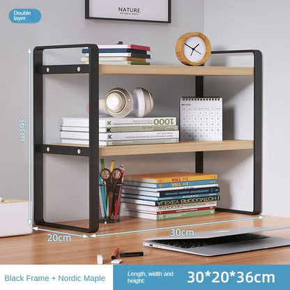 Shelf Desktop Storage Bookshelf Student Desk Shelves Racks Office Computer Desk Tiered Cabinet Home Storage Holders Organizer
