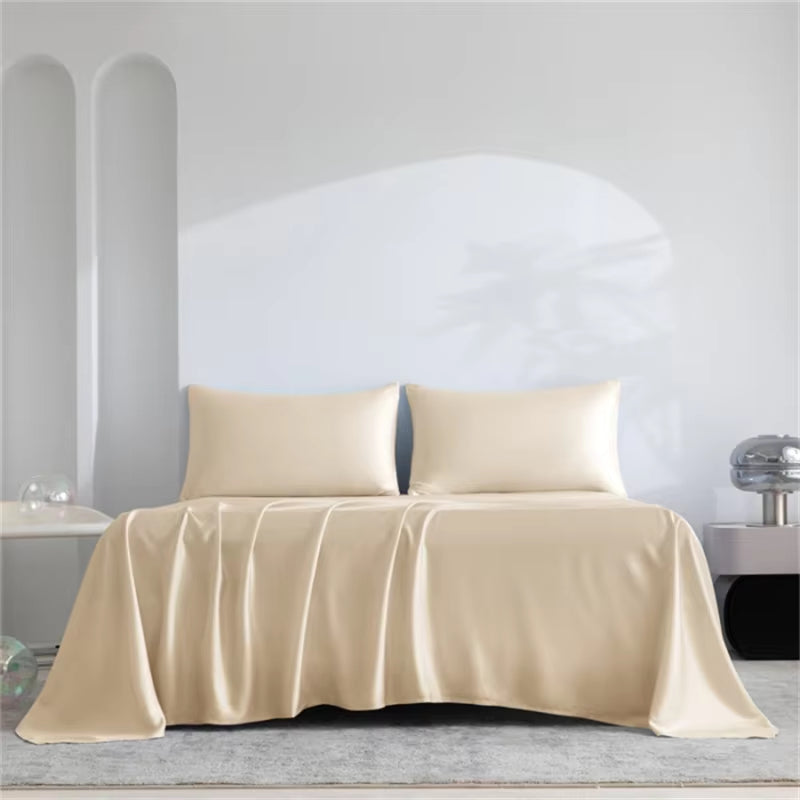 100% Organic Bamboo Bed Sheet Set 4/6 Pieces Silky Bedding Sets Hotel Luxuriously Soft Fitted Sheet Flat Sheet Pillowcase Solid