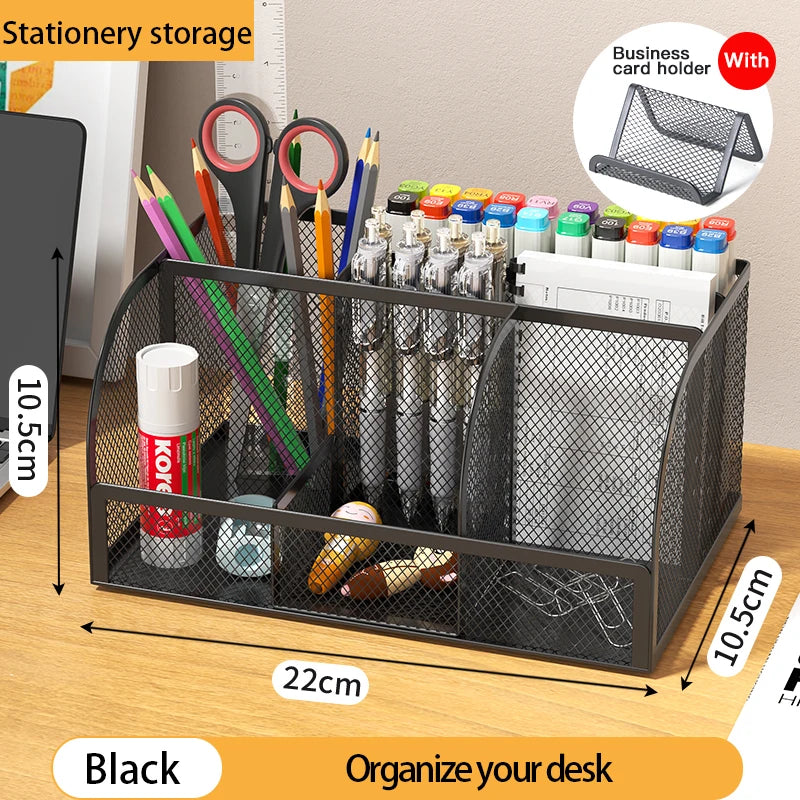 Multi-Functional Office and Cosmetic Storage, Scratch-Resistant Pads, Durable Metal Mesh, Suitable for Home, School, Classroom
