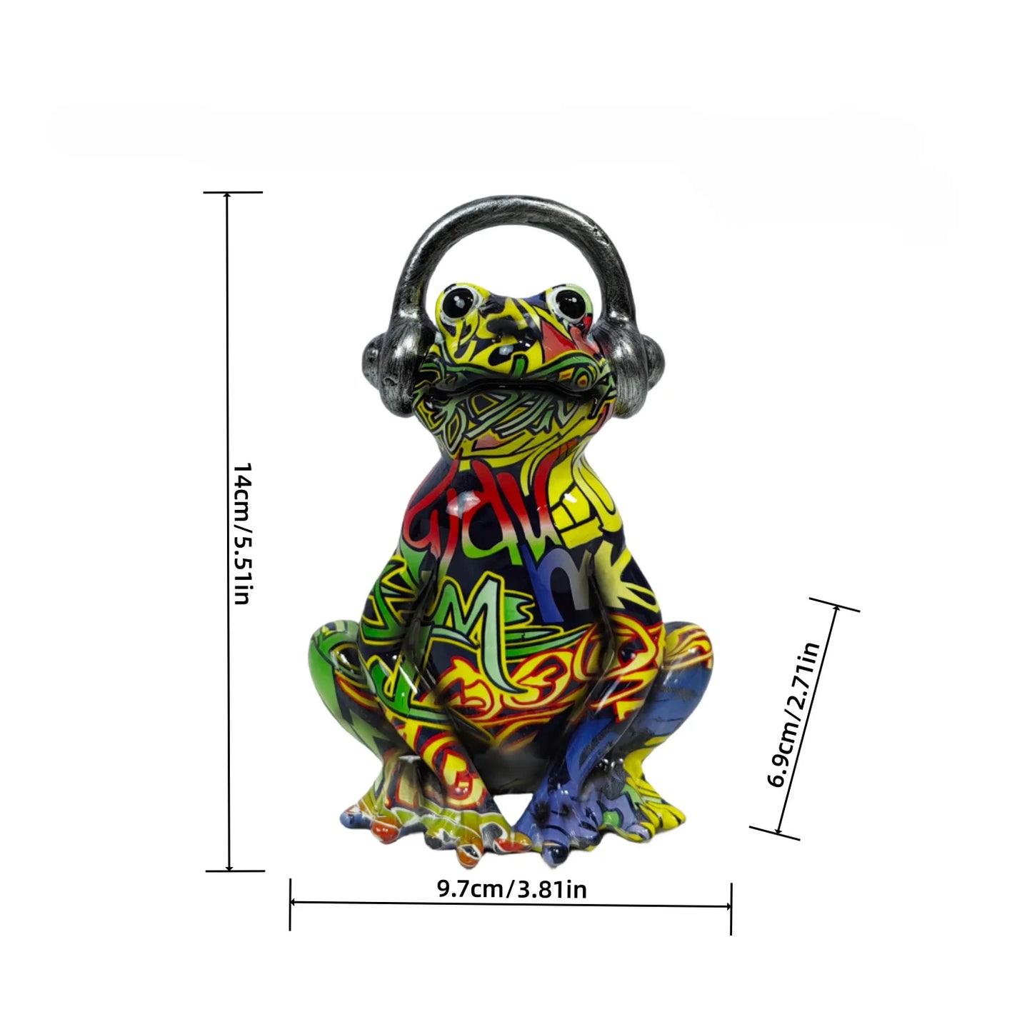 Nordic Painting Graffiti Frog Sculpture Figurine Art Froglet Statue Creative Resin Crafts Office Study Home Decoration