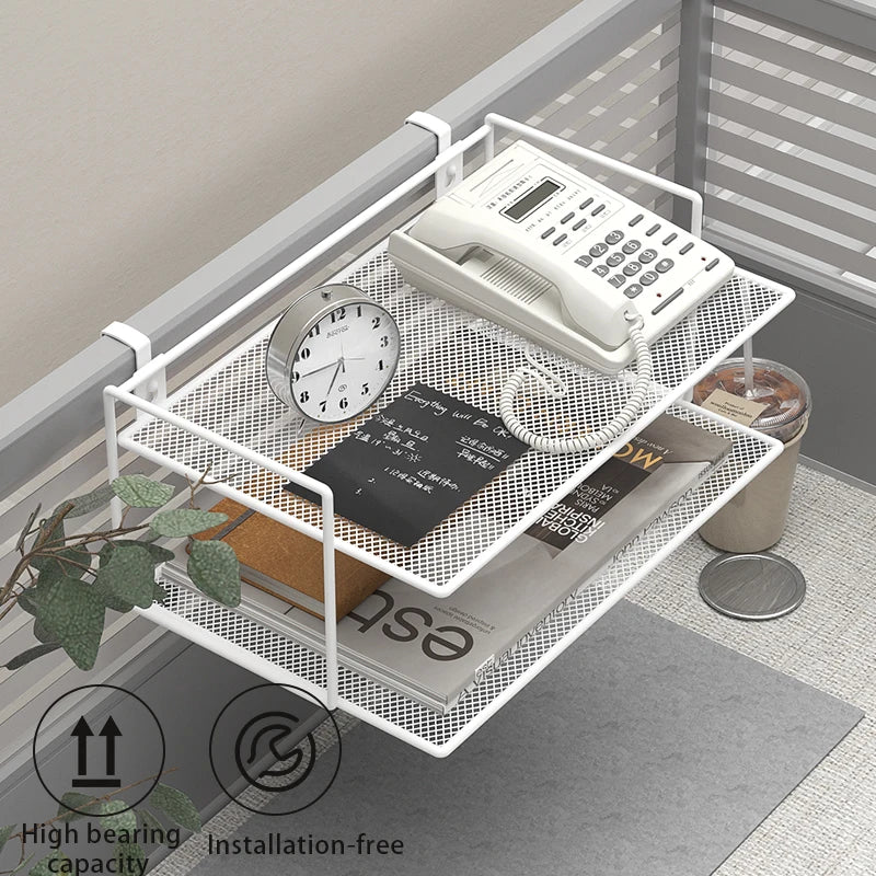 Office Storage Shelf Telephone Storage Shelf Workstation Partition Hanging Storage Shelf Multi-Layer Metal Router Shelf