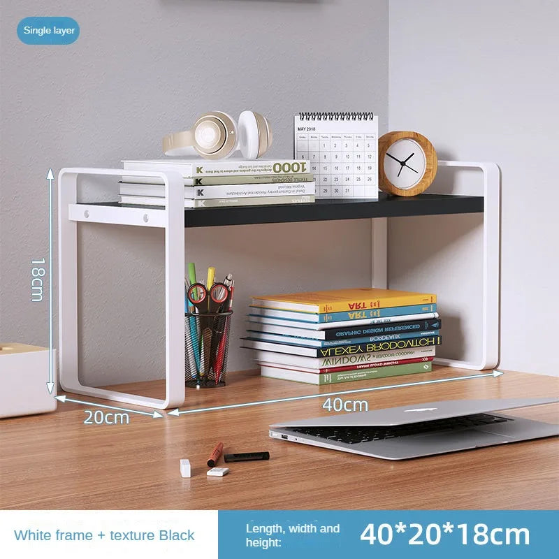 Shelf Desktop Storage Bookshelf Student Desk Shelves Racks Office Computer Desk Tiered Cabinet Home Storage Holders Organizer