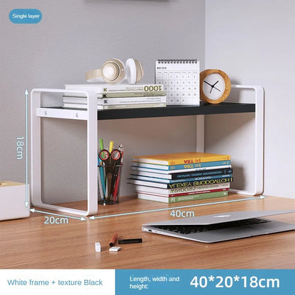 Shelf Desktop Storage Bookshelf Student Desk Shelves Racks Office Computer Desk Tiered Cabinet Home Storage Holders Organizer