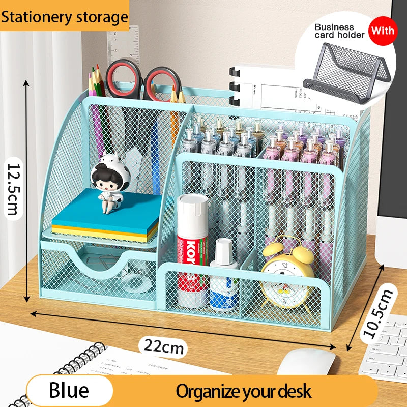 Multi-Functional Office and Cosmetic Storage, Scratch-Resistant Pads, Durable Metal Mesh, Suitable for Home, School, Classroom