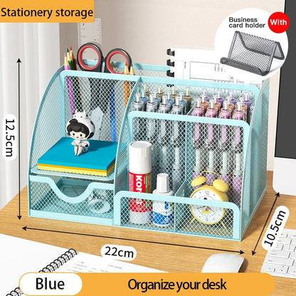 Multi-Functional Office and Cosmetic Storage, Scratch-Resistant Pads, Durable Metal Mesh, Suitable for Home, School, Classroom
