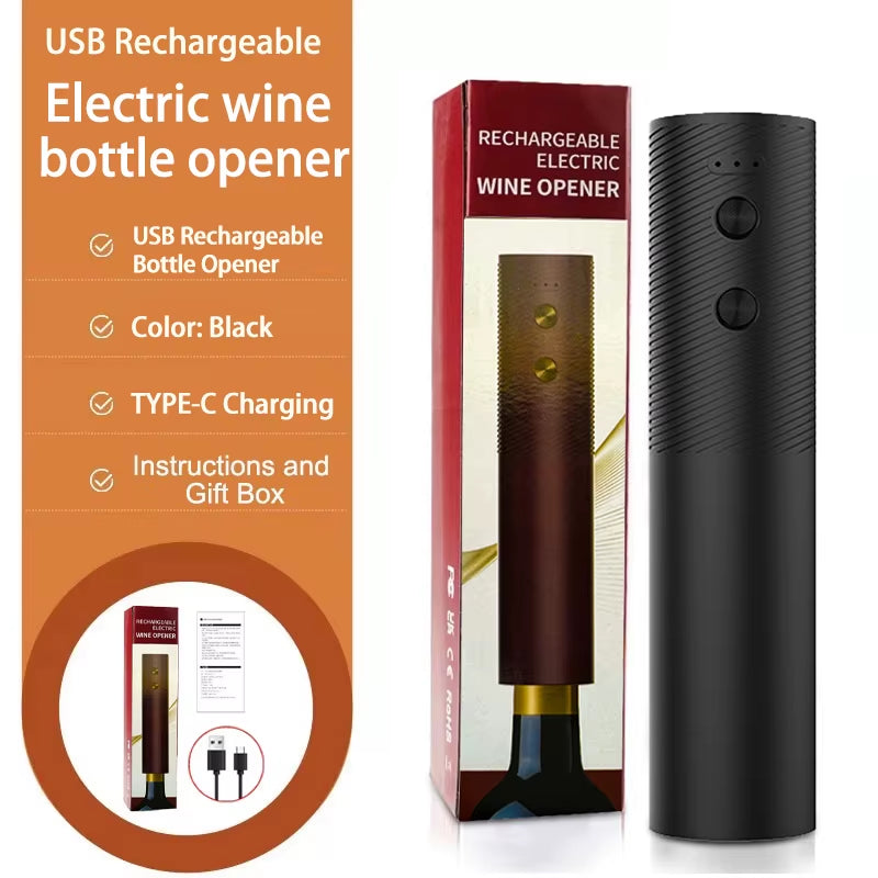 Electric Wine Bottle Opener Automatic Red Wine Corkscrew Rechargeable Wine Opener One-Click Button Wine Tools Kitchen Products
