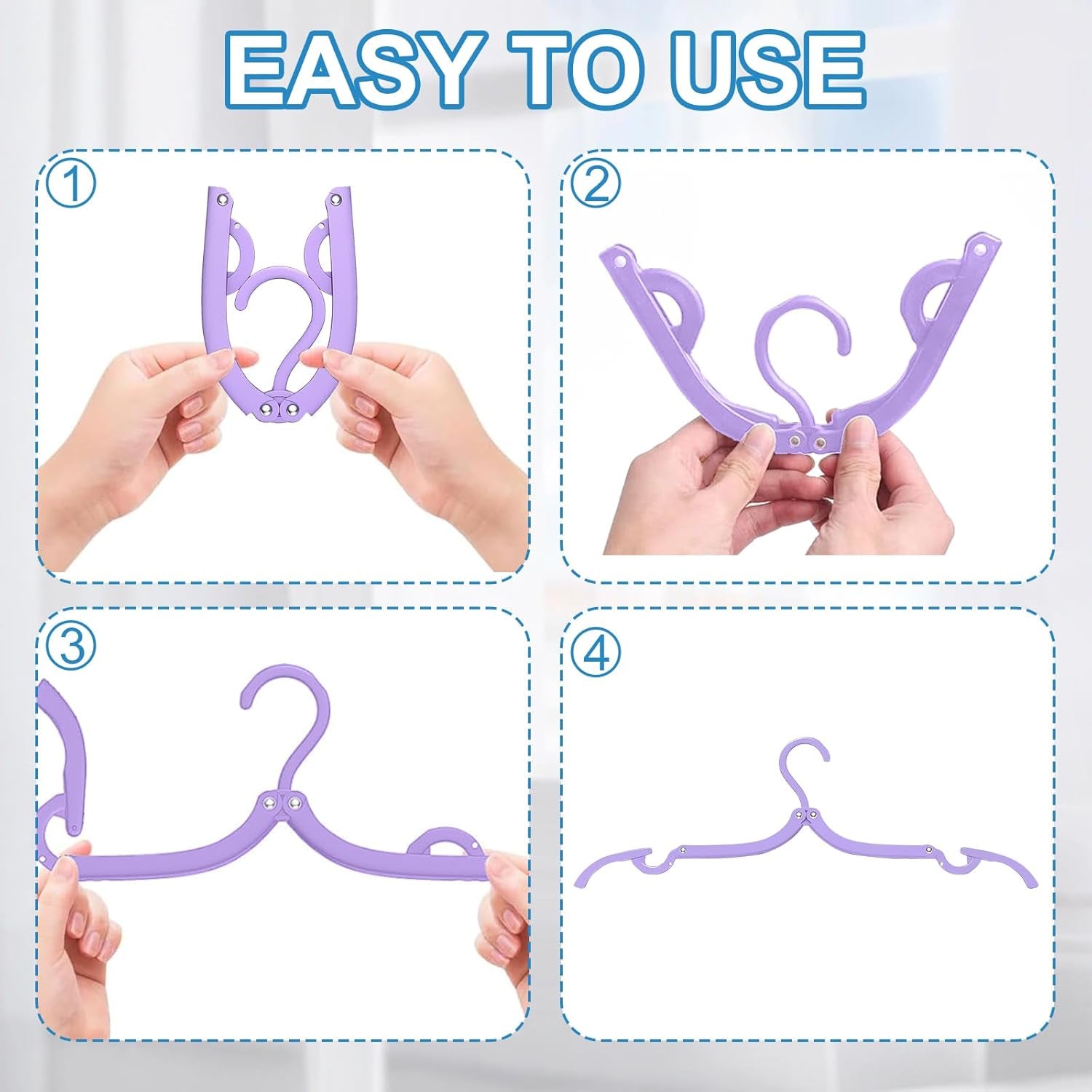 Neele 10PCS Portable Folding Clothes Hangers Foldable Clothes Drying Rack for Travel