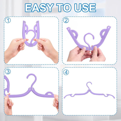 Neele 10PCS Portable Folding Clothes Hangers Foldable Clothes Drying Rack for Travel