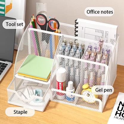 Multi-Functional Office and Cosmetic Storage, Scratch-Resistant Pads, Durable Metal Mesh, Suitable for Home, School, Classroom