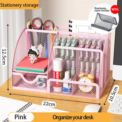 Multi-Functional Office and Cosmetic Storage, Scratch-Resistant Pads, Durable Metal Mesh, Suitable for Home, School, Classroom