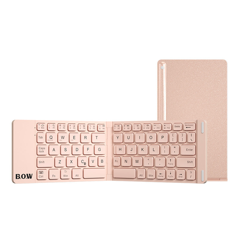 New Style Folding Bluetooth Keyboard and Mouse Set Wireless Mute Portable Keyboard for Business and Travel