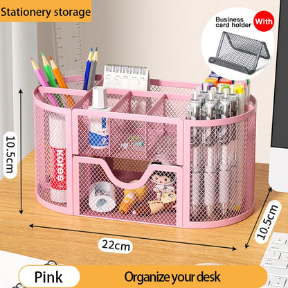 Multi-Functional Office and Cosmetic Storage, Scratch-Resistant Pads, Durable Metal Mesh, Suitable for Home, School, Classroom