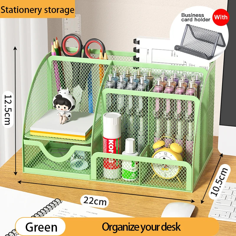 Multi-Functional Office and Cosmetic Storage, Scratch-Resistant Pads, Durable Metal Mesh, Suitable for Home, School, Classroom