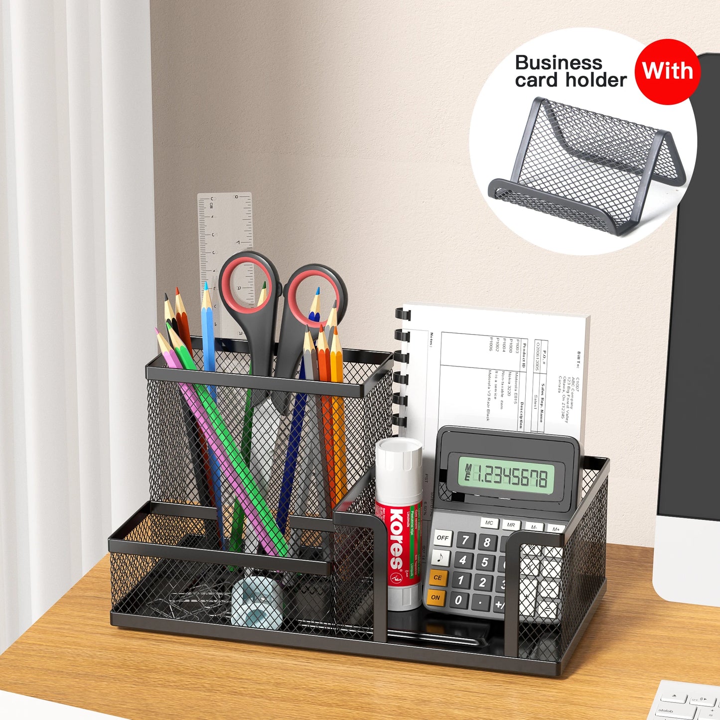 Multi-Functional Office and Cosmetic Storage, Scratch-Resistant Pads, Durable Metal Mesh, Suitable for Home, School, Classroom